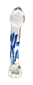 NEW-Crystal-Glass-Dildo-Massager-Gspot-Bullet-Masturbation-Blue-Sex-Toys-Adult - Picture 1 of 6