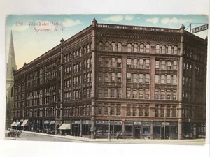 Postal de 1910 The Yates Hotel Syracuse New York Horse and Carriage Buggy - Imagen 1 de 3