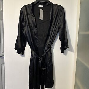 Ekouaer Black Size L Dressing Gown Kimono NWT Women Ladies