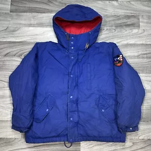 Vintage 90s Ralph Lauren Polo Suicide Ski Down Jacket Mens S Blue Puffer Coat - Picture 1 of 7