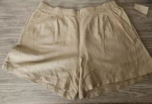 A New Day Linen Blend Shorts Womens XL Beige Pull On NWT NB050 - Picture 1 of 7