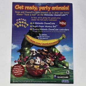 Super Monkey Ball Nintendo GameCube Concurso Impresión Anuncio/Póster Arte Promocional Oficial - Imagen 1 de 2