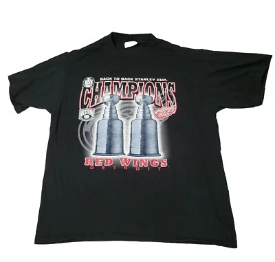Detroit Red Wings Double Sided 1998 Champions Tshirt Stanley Cup Size XL Black - Image 1 of 4