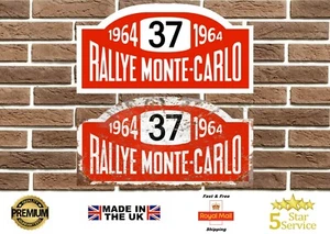 Placa de placa Rally Monte Carlo 1964 Mini Cooper S letrero de garaje hombre cueva - Imagen 1 de 8