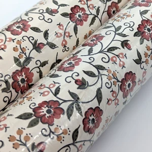 Waverly Wallpaper 2 Double Rolls Prepasted Red Floral Ivory 562742 Cottagecore - Picture 1 of 6