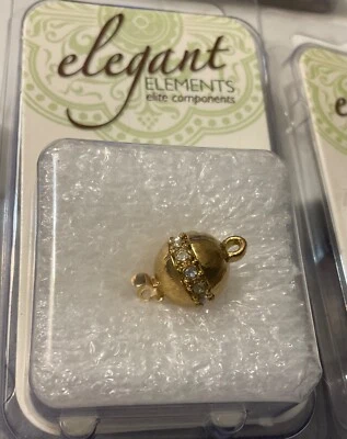 Cierre de bola de 11 mm acabado de placa DORADO 1 filamento con cristales CLSP41GP Foto 1 de 3