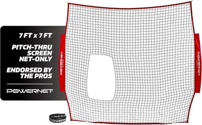 Tela de arremesso PowerNet 7x7 pés proteção passo-thru para 7 pés x 7  - Imagem 1 de 4