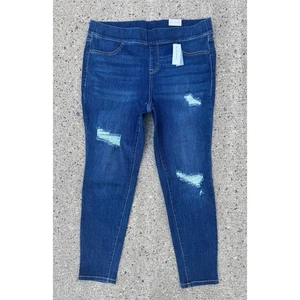 Nuovi jeggings Lane Bryant Flex Magic vita alta effetto invecchiato taglia 18 - Foto 1 di 9