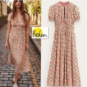 Boden Rosanna Floral Print Jersey Tea Dress British Style Sz 8 - Picture 1 of 8