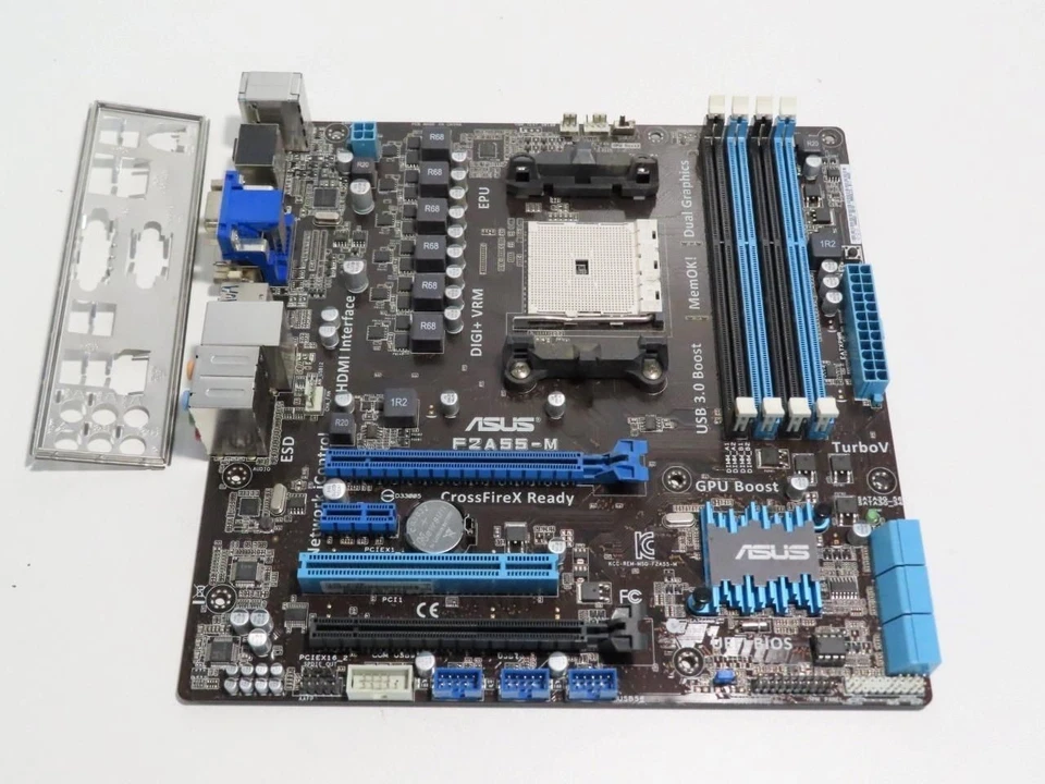 Carte mère de bureau ASUS F2A55-M AMD prise FM2 DDR3 dram d'occasion avec... - Photo 1/1