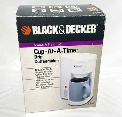Vintage Black & Decker Cup at a TIme Coffee Maker DCM6 White 1992 - Image 1 of 4