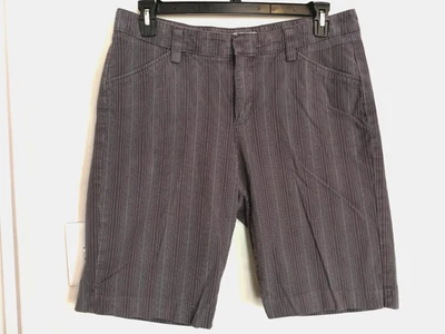 Lee Womens Shorts 14 M Gray White One True Fit Bermuda Striped Stretch Pockets - Image 1 of 3