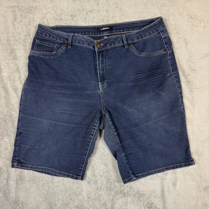 Pantalones Cortos de Jean d. Jeans para Mujer Talla 20W Med Azul Oscuro Denim Bermudas Elastizadas Pull On - Imagen 1 de 6