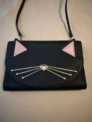 Kate Spade Jazz Things Up Gato Negro Winni Bolso sin asas Bandolera Cartera Bolso Cartera Foto 1 de 4