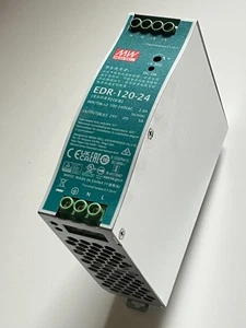 MEAN WELL EDR-120-24 24V 5A DIN RAIL MOUNT PSU RS 122-2208 fd1d30 - Picture 1 of 5