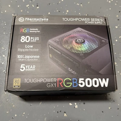 Thermaltake Toughpower GX1 RGB 500W Black Low Noise 80 Plus Gold Power Supply - Image 1 of 3