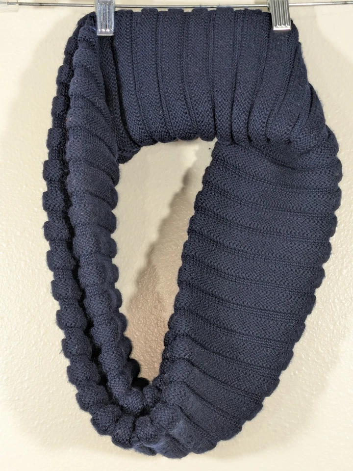 Bufanda infinita Portolano cuello para mujer, azul marino, talla única, acanalada, mezcla de lana Foto 1 de 4