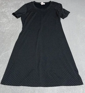 Vintage Ronni Nicole Dress Womens 10 Black White Polka Dot Trxtured Whimsigoth - Picture 1 of 5