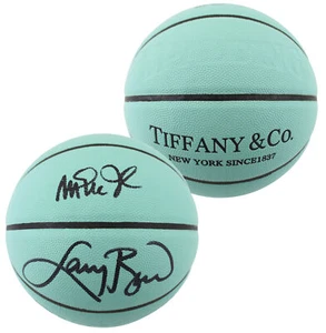 Magic Johnson & Larry BIrd Signed Tiffany & Co X Spalding Basketball LE BAS Wit - Picture 1 of 4