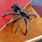 Vintage-Style Spider Brooch Pin Black  Goth Jewellery Halloween Gothic Gift