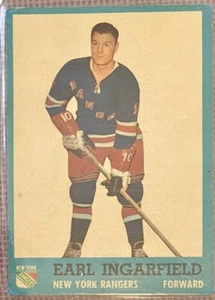 1962-63 Topps Hockey #51 EARL INGARFIELD VG-EX New York Rangers - Foto 1 di 2