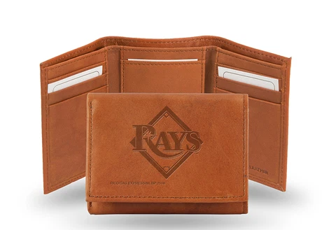 Tampa Bay Rays Leather Tri Fold Wallet Embossed Logo Cover