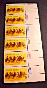 1974 US Stamps Scott# 1528 - 10 Cent Plate Block 6 - Horse Racing - MNH - Picture 1 of 2