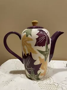 VTg Coffee/Tea Pot W Fall Leaves Pattern - Picture 1 of 9