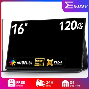 EVICIV 16,0 Zoll 120Hz Ultra Slim HDR Portable Monitor USB C HDMI For Macbook PS - Bild 1 von 20