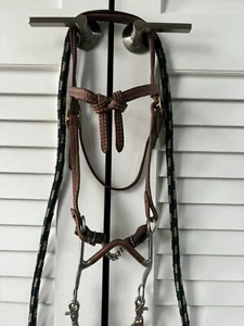 Futurity Knot Double Stitched Western Horse Bridle W/ Port Copper Bit - Picture 1 of 6