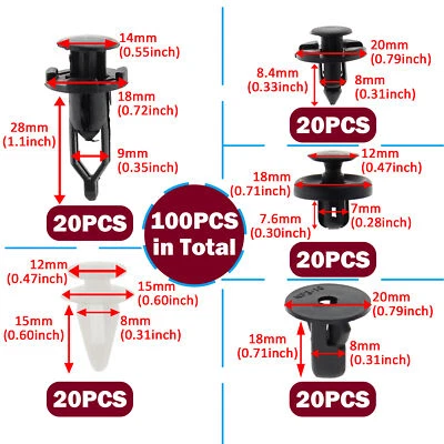 100 For TOYOTA Tundra Bumper Trim Panel Clip Push Rivet Inner Wheelarch Retainer - Image 1 of 4
