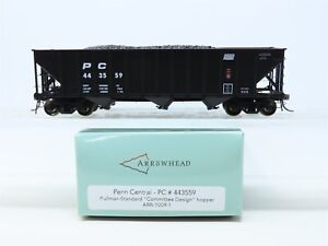 HO Arrowhead #ARR-1009-1 PC Penn Central 3-Bay Hopper w/ Coal Load #443559