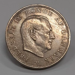 1961 Denmark 5 Kroner Copper-Nickel Coin of Frederik IX  KM#853   AU - Picture 1 of 2