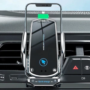 Car Phone Charger Holder Smart Sensor Automatic Clamping Wireless Magnetic Head - Photo 1 sur 12