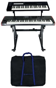 Rockville Z45W Z-Style 2-Tier Keyboard Stand+Wheels+Bag+Adjustable Height+Width - Picture 1 of 12