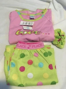 Children's Place NWT Girls 3pc. Pajamas, PJ, Pink/Green, Size SMALL & MEDIUM - Picture 1 of 2