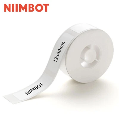 Label Maker Tape 12x40mm, 1/2 inch x 1 3/4 Label Stickers for NIIMBOT D110 D11