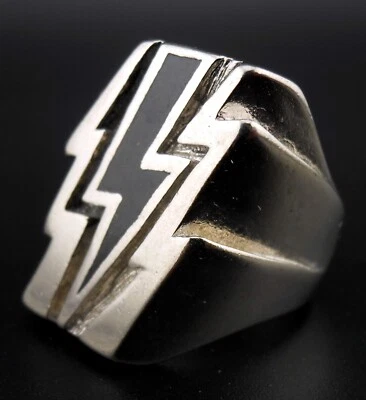 Lightning Bolt Ring Vintage Biker MC / Heavy Metal NEW Made In USA 1986 G&S - Image 1 of 4