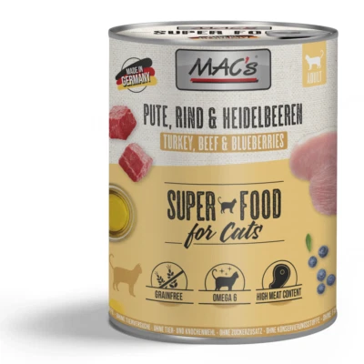 MAC's Cat Nassfutter für Katzen Pute Rind Blaubeeren 800g Katzenfutter - Bild 1 von 2