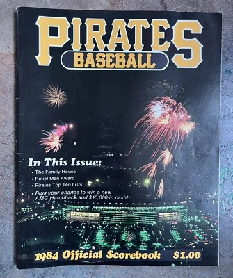 VINTAGE 1984 Houston Astros @ Pittsburgh Pirates Scorebook Unscored - Image 1 of 3