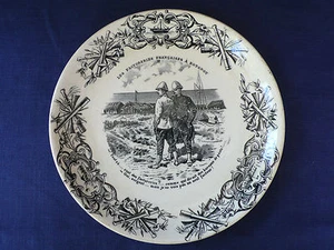 ANCIENNE ASSIETTE HB & Cie CHOISY LE ROI THEME MILITAIRE COLONIAL N° IV - Imagen 1 de 2