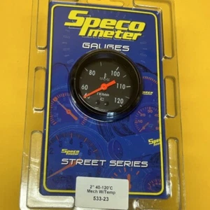 Mechanical water temperature gauge 40-120 C Speco 52mm 2" black 533-23 6' tube - Picture 1 of 4