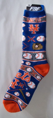 New York Mets Socks Large Size 10  to 13 Super Fan Cover