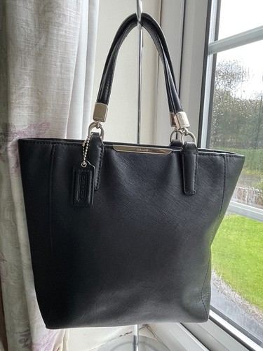 Coach Madison Saffiano Mini Borsa Tote Nord Sud Pelle Nera #29001 Borsa