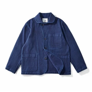 Herren Vintage Stil Baumwolle Dobby Japanisch Kendo Sashiko Blazer Arbeitskleidung Jacke - Bild 1 von 22