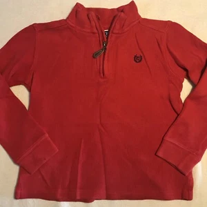 Boys Red Chaps 1/4 Zip Long Sleeve Pullover Size 7 - Picture 1 of 6