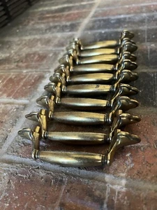 10 Vintage Dresser Drawer Pull Handles Keller Brass Co. Solid Brass Modern Retro - Picture 1 of 7