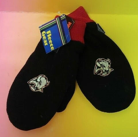 Brand New Buffalo Sabres Goathead Red Black Gloves Mittens 3M Fleece Thinsulate Cover