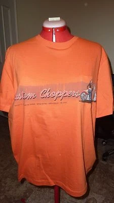 Camiseta Custom Choppers XL com o motociclista chique motocicleta laranja - Imagem 1 de 4