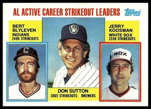 AL Strikeout Leaders (Sutton / Blyleven / Koosman) 1984 Topps #716 - Bild 1 von 2